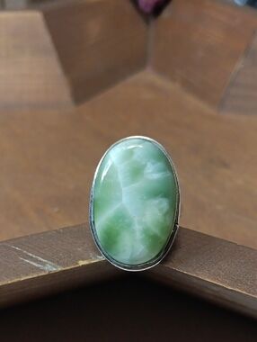 Green Oval Stone Ring - Brand Unknown